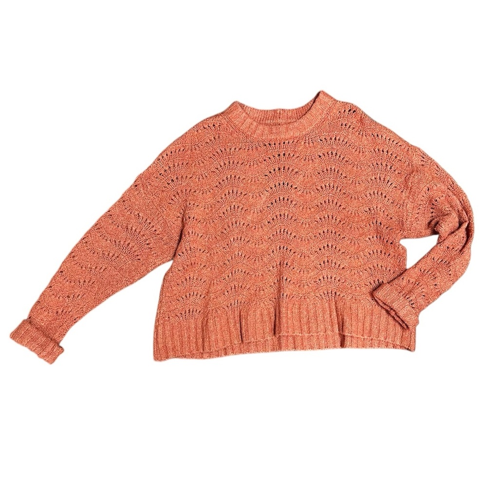 American Eagle Outfitters rust orange crochet chunky Sweater size medium
